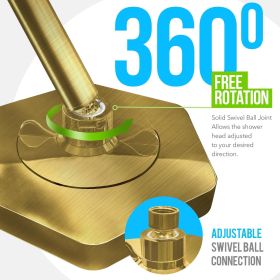 Luxury Filtered Shower Head High Pressure Rain Showerhead with Filter for Chlorine Rust Sediments SPA Effect Golden Color