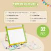VEVOR 3-in-1 Tabletop Kids Art Easel Double-Sided Magnetic Whiteboard Chalkboard