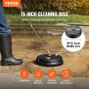 VEVOR Universal 15" Pressure Washer Surface Cleaner, Pressure Washer Attachment 4000 Max PSI, 1/4" Quick-Connect Connector Concrete Cleaner