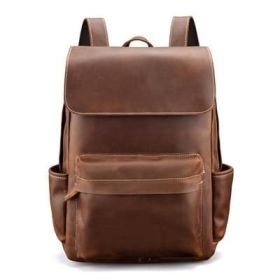 The Helka Backpack | Genuine Vintage Leather Backpack (Color: brown)